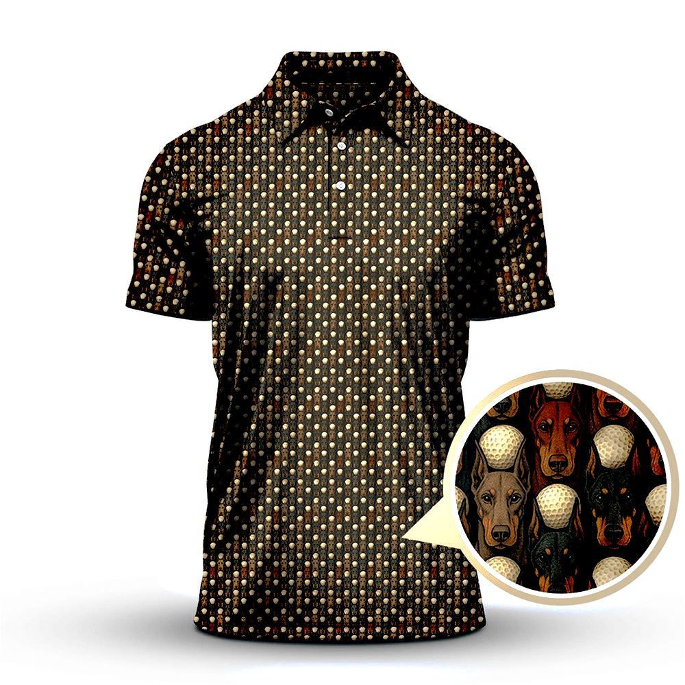 Doberman Pattern Golf Polo Shirt Dog Golf Polos Unique Gifts For Doberman Lovers - Softandstyle Doberman Pattern Golf Polo Shirt Dog Golf Polos Unique Gifts For Doberman Lovers - Softandstyle