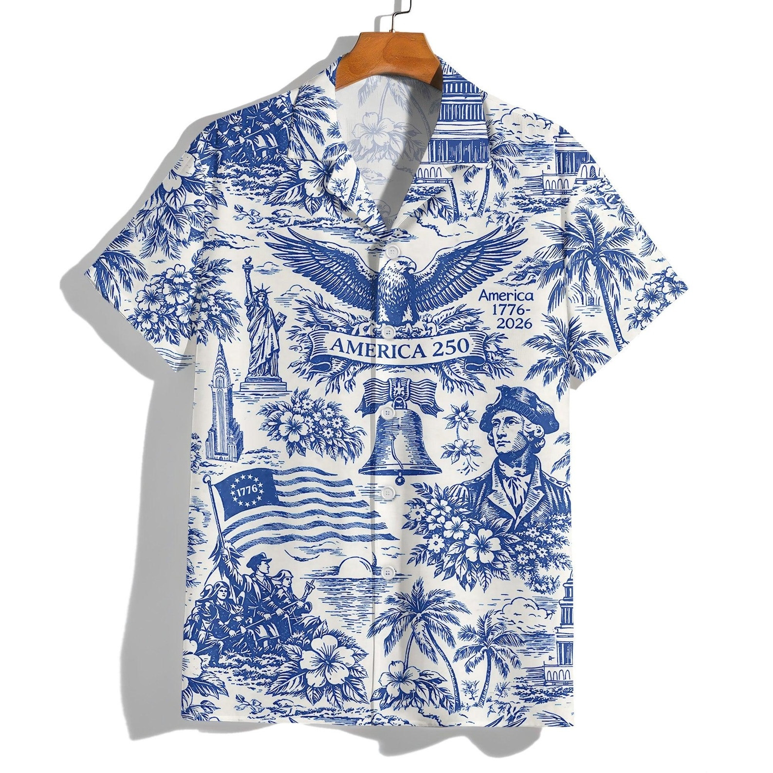 Eagle America's 250th Anniversary Hawaiian Shirt Independence Day Aloha Shirt Gift Ideas - Softandstyle