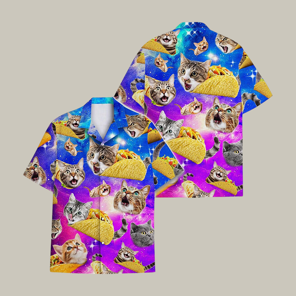 Galaxy Cat Taco Hawaiian Shirt Funny Space Cat Shirt Best Gift For Pet Lovers - Softandstyle Galaxy Cat Taco Hawaiian Shirt Funny Space Cat Shirt Best Gift For Pet Lovers - Softandstyle