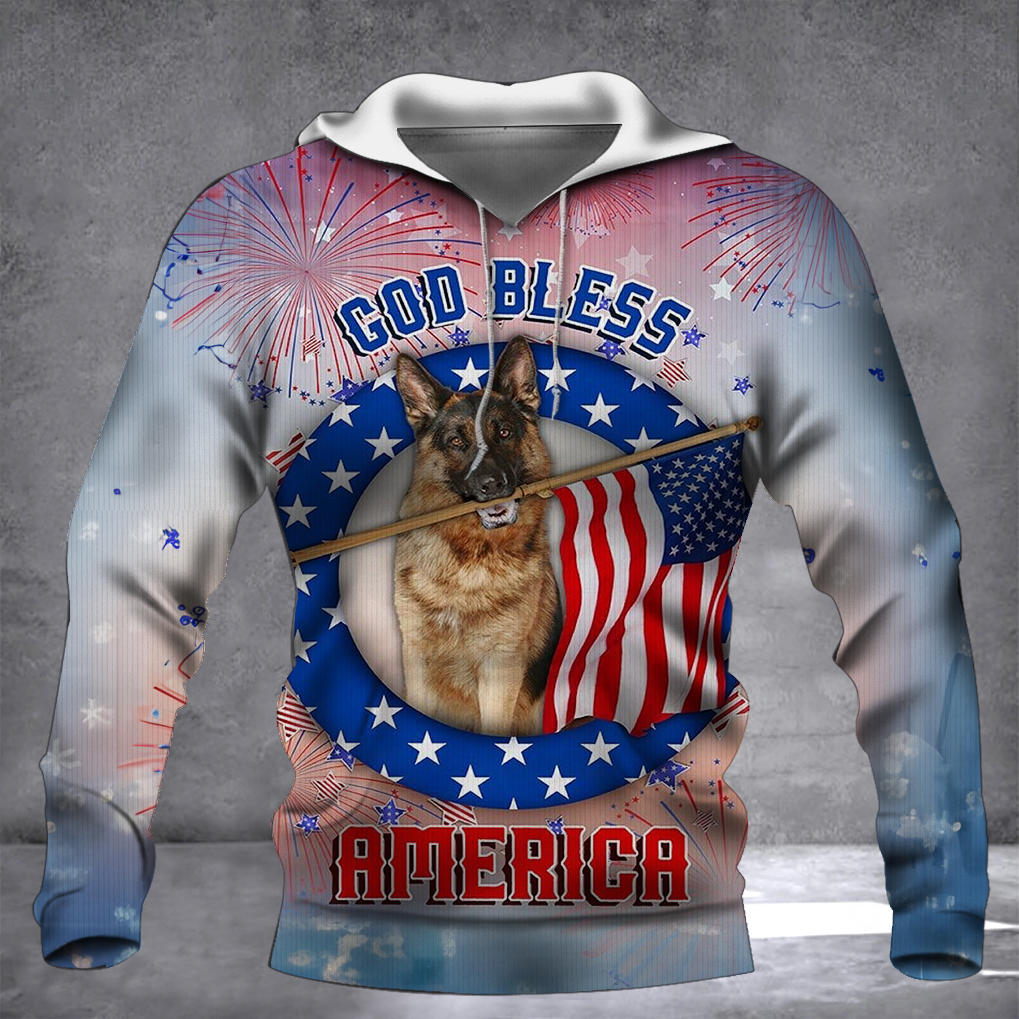 German Shepherd God Bless America Independence Day Flag Hoodie Dog Lovers 4 Of July Clothes - Softandstyle German Shepherd God Bless America Independence Day Flag Hoodie Dog Lovers 4 Of July Clothes - Softandstyle