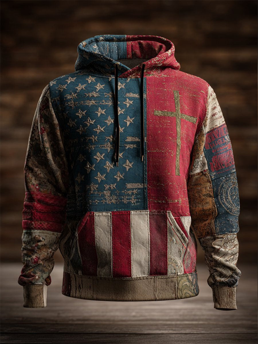Holy Cross Hoodie Vintage American Flag Cool Faithful Catholic Gift For Christians - Softandstyle Holy Cross Hoodie Vintage American Flag Cool Faithful Catholic Gift For Christians - Softandstyle