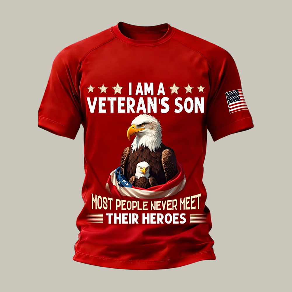 I Am A Veteran's Son Eagle T-Shirt American Flag Red Friday Shirt Memorial Day Gift - Softandstyle I Am A Veteran's Son Eagle T-Shirt American Flag Red Friday Shirt Memorial Day Gift - Softandstyle