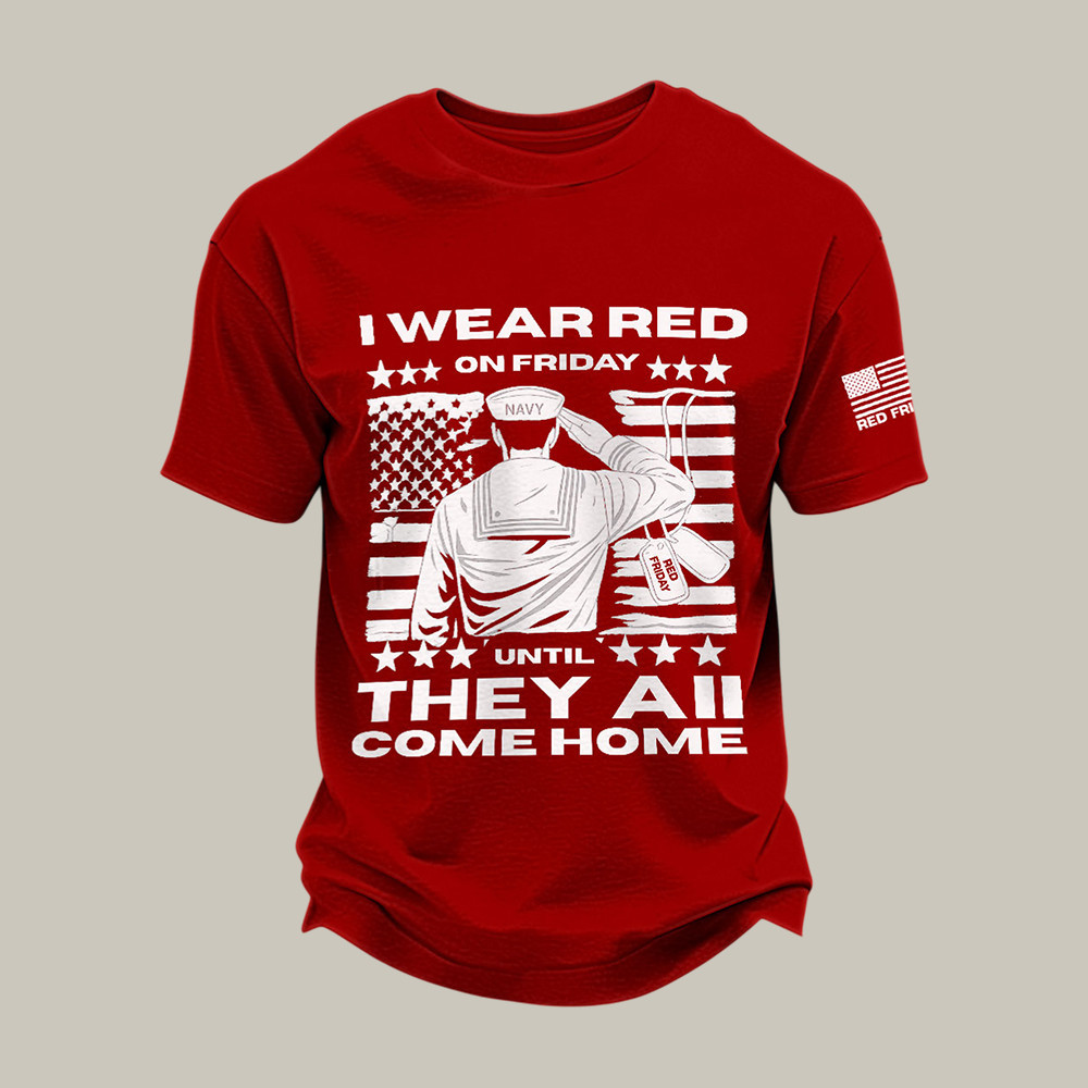 I Wear Red On Friday T-Shirt Remember Everyone Deployed Shirt Present For Father - Softandstyle I Wear Red On Friday T-Shirt Remember Everyone Deployed Shirt Present For Father - Softandstyle