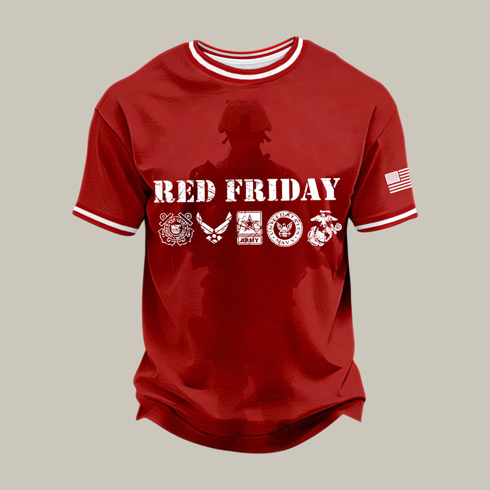 Red Friday American Flag T-Shirt On Frodays We Wear Red Shirt Present For Father's Day - Softandstyle Red Friday American Flag T-Shirt On Frodays We Wear Red Shirt Present For Father's Day - Softandstyle