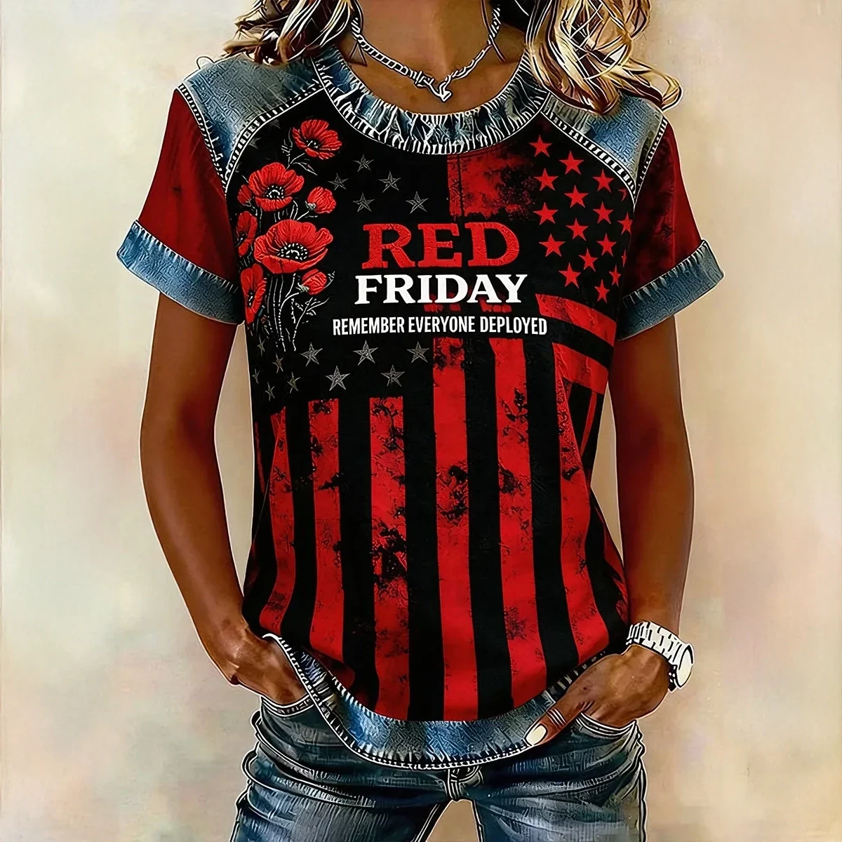 RED Friday Remember Everyone Deployed T-Shirt On Friday We Wear Red Shirt Memorial Day Gift - Softandstyle RED Friday Remember Everyone Deployed T-Shirt On Friday We Wear Red Shirt Memorial Day Gift - Softandstyle