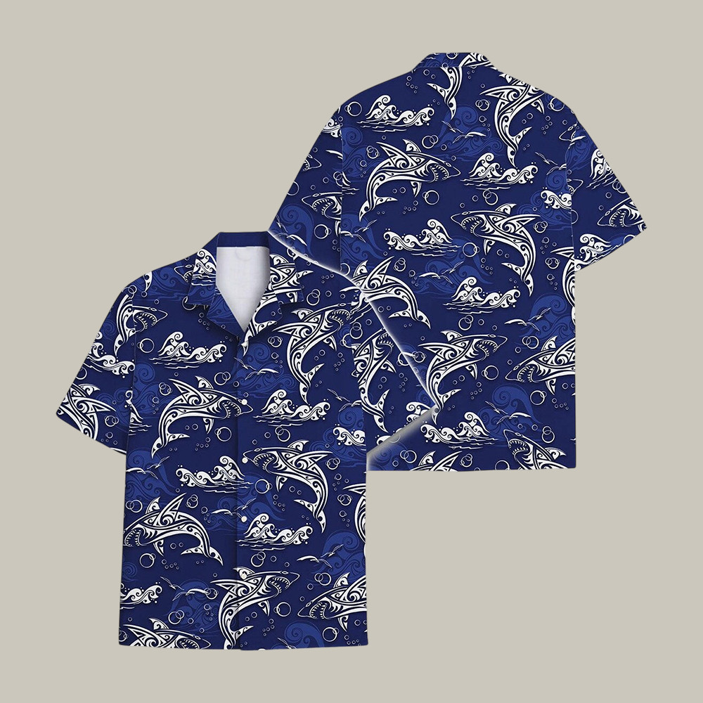 Shark Retro Surfing Hawaiian Shirt Blue Ocean Tropical Shirt Unique Gift For Boyfriend - Softandstyle Shark Retro Surfing Hawaiian Shirt Blue Ocean Tropical Shirt Unique Gift For Boyfriend - Softandstyle