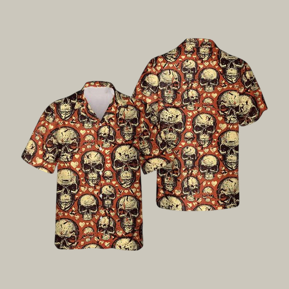 Signs Of The Heart Skull Hawaiian Shirt Gothic Skull Graphic Tee Unique Gift For Brother - Softandstyle Signs Of The Heart Skull Hawaiian Shirt Gothic Skull Graphic Tee Unique Gift For Brother - Softandstyle