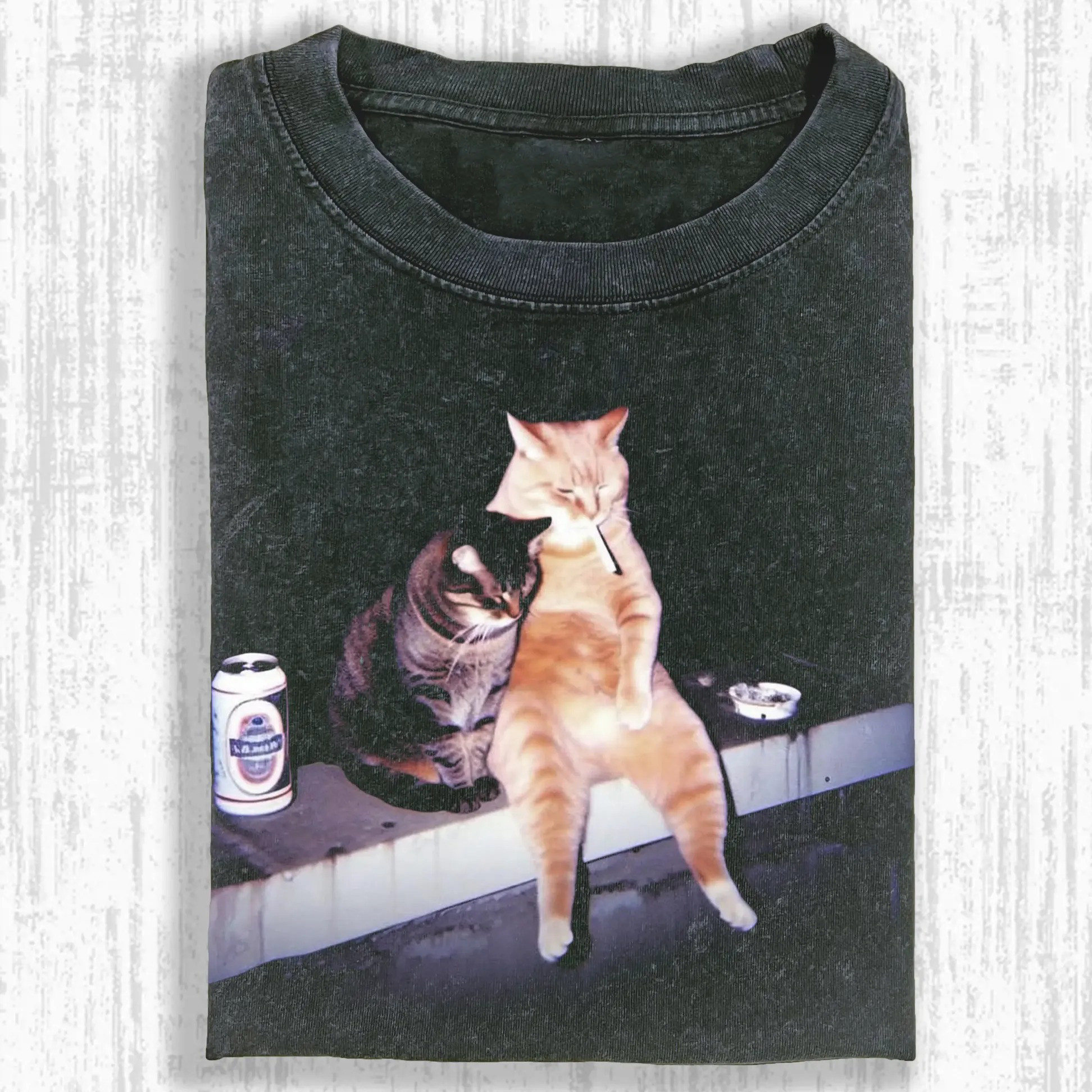 Smoking Cat T-Shirt Funny Hilarious Drunk Cat Graphic Tee Shirts For Men Women - Softandstyle Smoking Cat T-Shirt Funny Hilarious Drunk Cat Graphic Tee Shirts For Men Women - Softandstyle