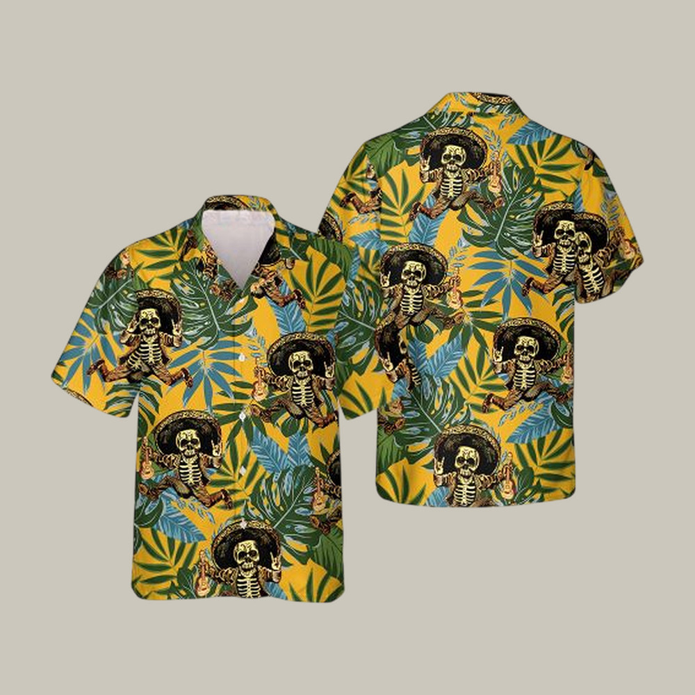 The Day Of The Dead Tropical Skull Hawaiian Shirt The Day Of The Death Merch Gift For Dad - Softandstyle The Day Of The Dead Tropical Skull Hawaiian Shirt The Day Of The Death Merch Gift For Dad - Softandstyle