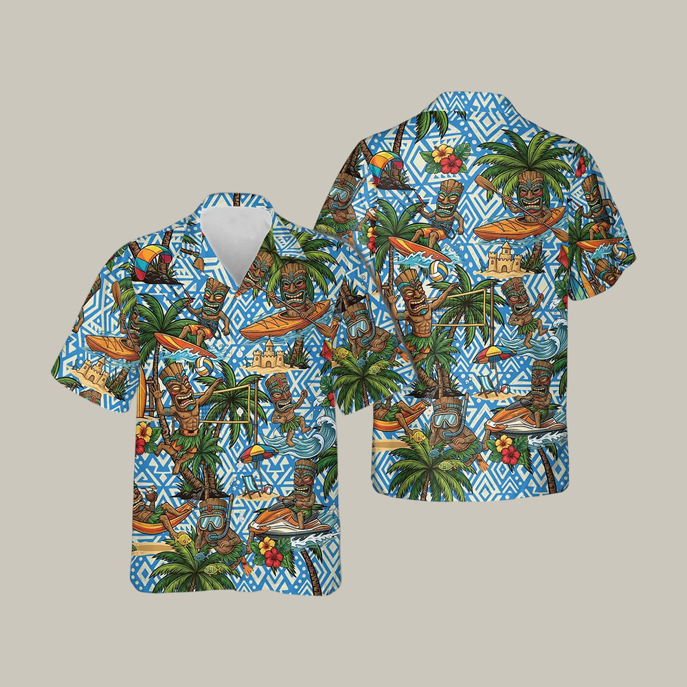 Tiki Tribal Hawaiian Shirt Tropical Island Summer Beach Wear Great Gift For Father's Day - Softandstyle Tiki Tribal Hawaiian Shirt Tropical Island Summer Beach Wear Great Gift For Father's Day - Softandstyle
