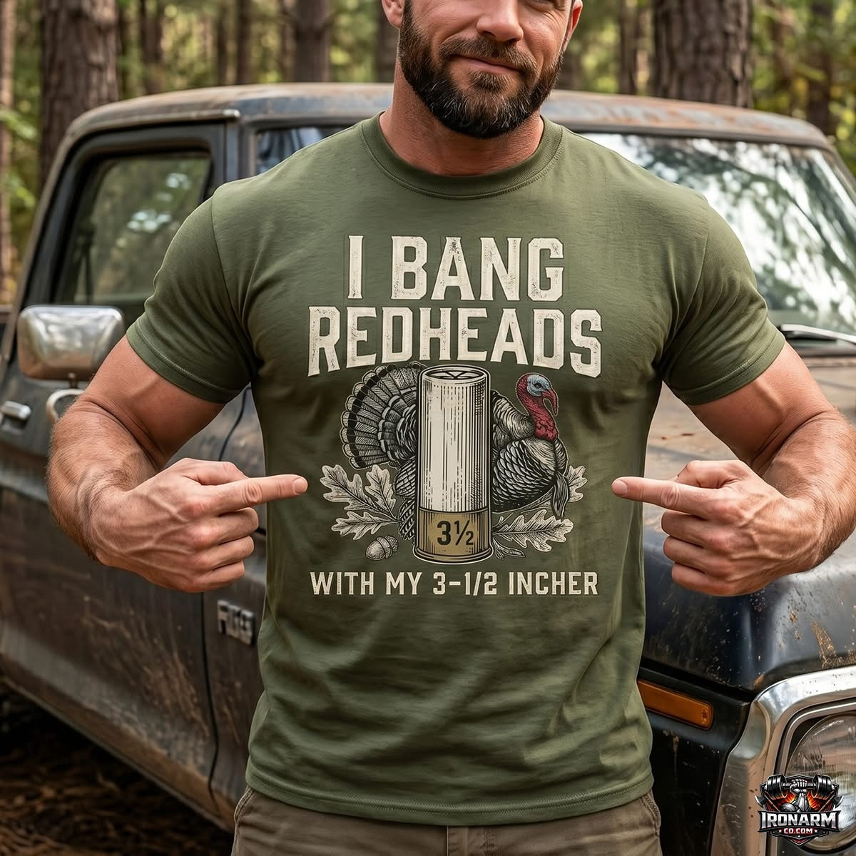 Turkey-Hunting T-Shirt Turkey Hunting I Bang Redheads With My 3-1 2 Incher Merch Gift For Sports Lover - Softandstyle