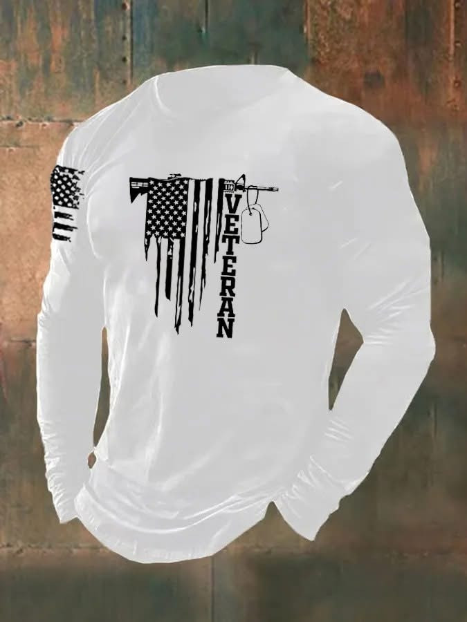 Veteran Long Sleeve Shirt Men's Dog Tag Gun American Flag Patriotic Veteran Clothing - Softandstyle Veteran Long Sleeve Shirt Men's Dog Tag Gun American Flag Patriotic Veteran Clothing - Softandstyle